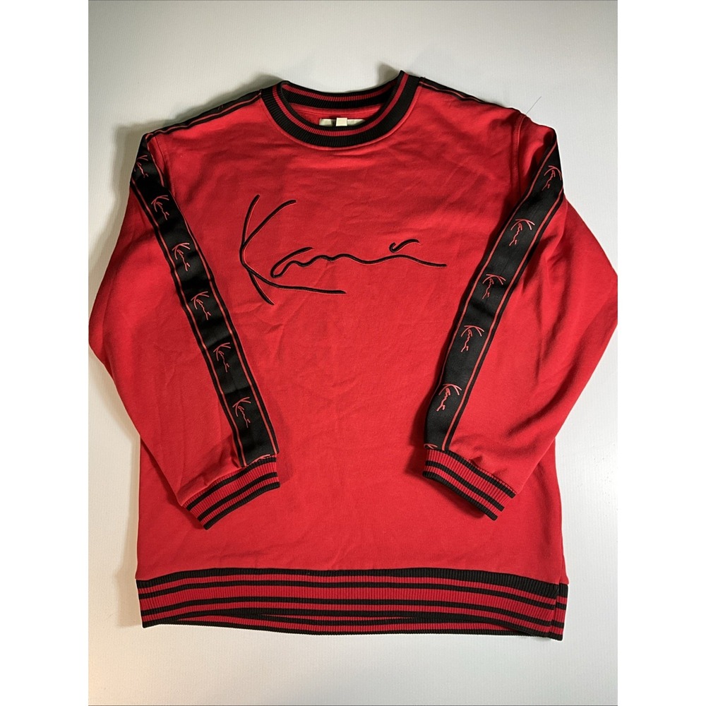 RARE Karl Kani Red Script Hip hop Sweatshirt Mens Crew Neck Pullover Top Xl
